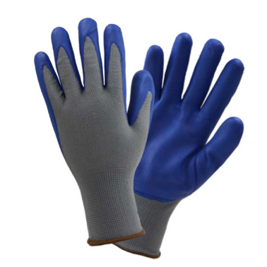 Blue Foam Nitrile Gray Glove: Large